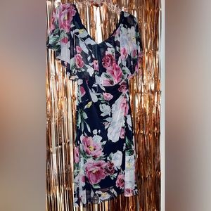 Women’s Fitted Floral Off the Shoulder Dress